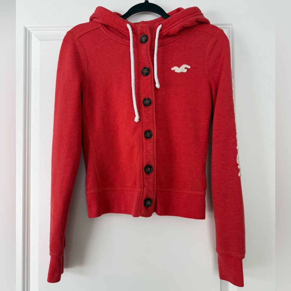 Hollister Red Knit Hoodie